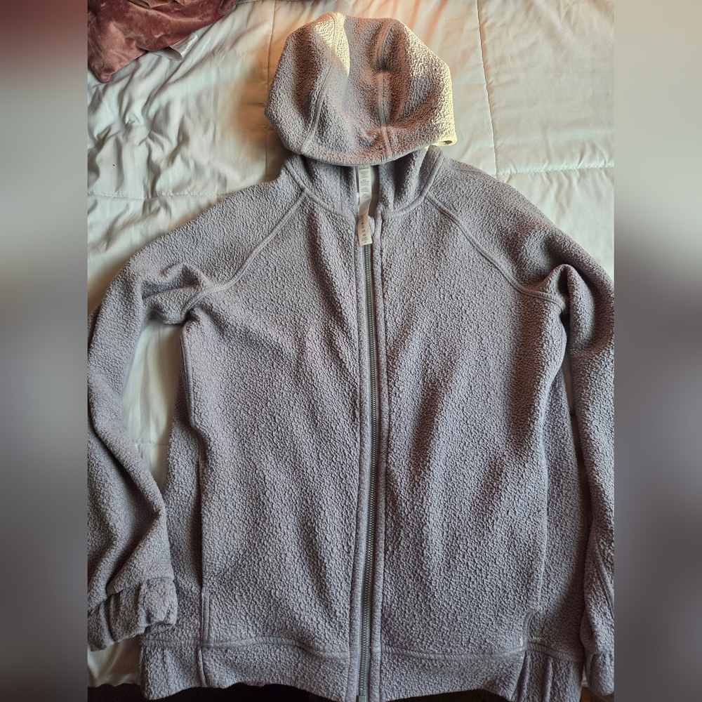 Lululemon Athletica Light Purple Gray Zip-Up Hoodie SIZE XS  Fits Like A Medium